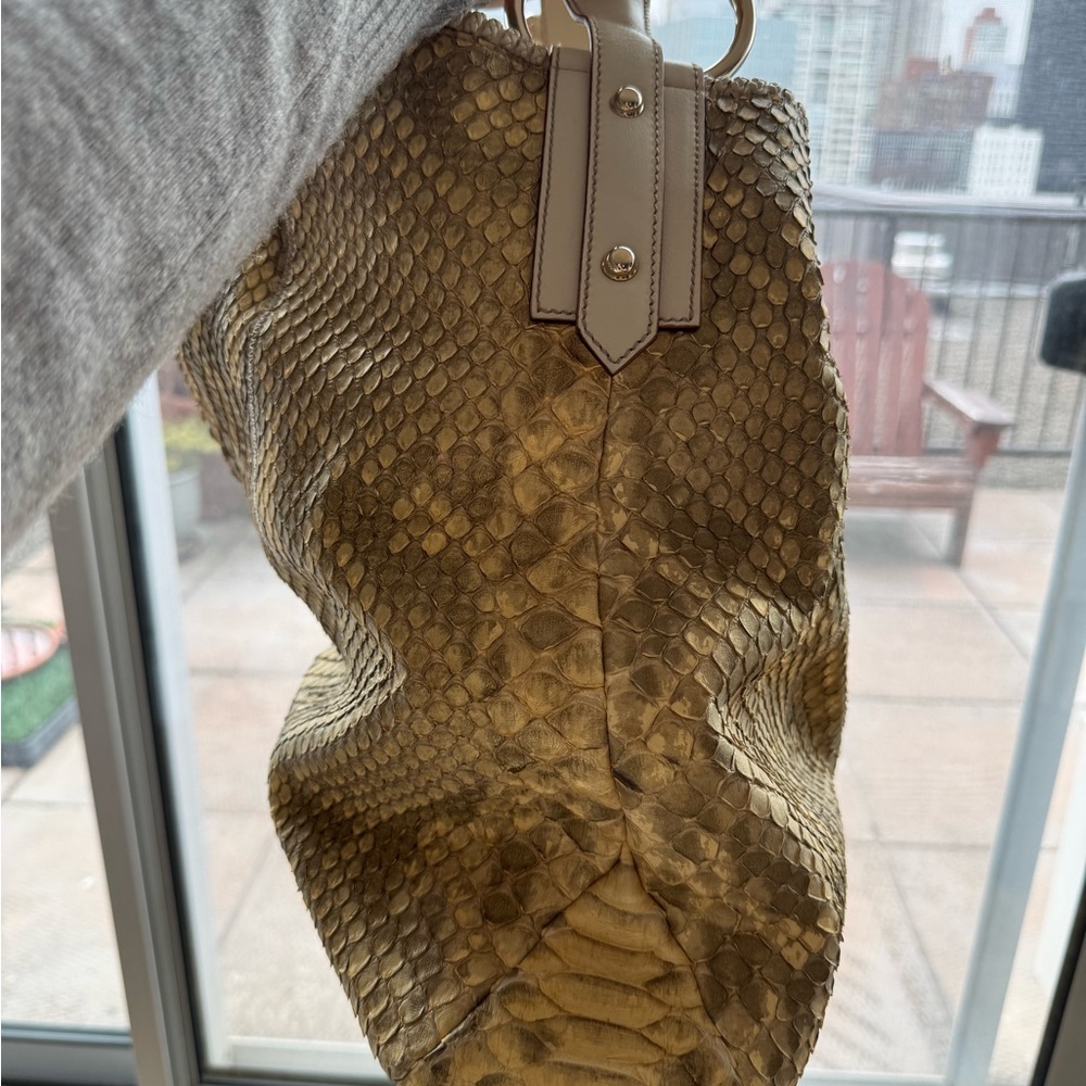 Gucci Python-Embossed Gold Tote - image 2